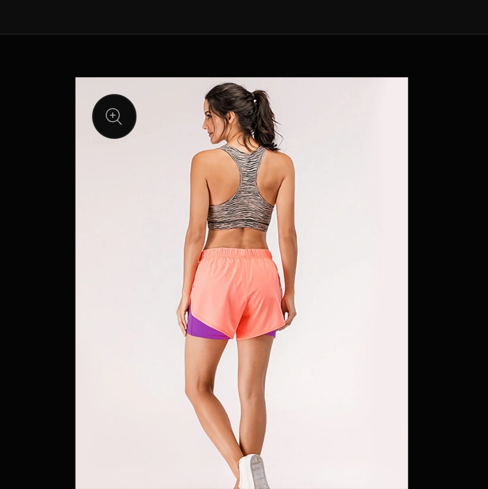 BundleAnna Kaci 2 n 1 W/pockets Workout Orange Sherbet & Purple SZ M VGUC Shorts - Picture 3 of 16